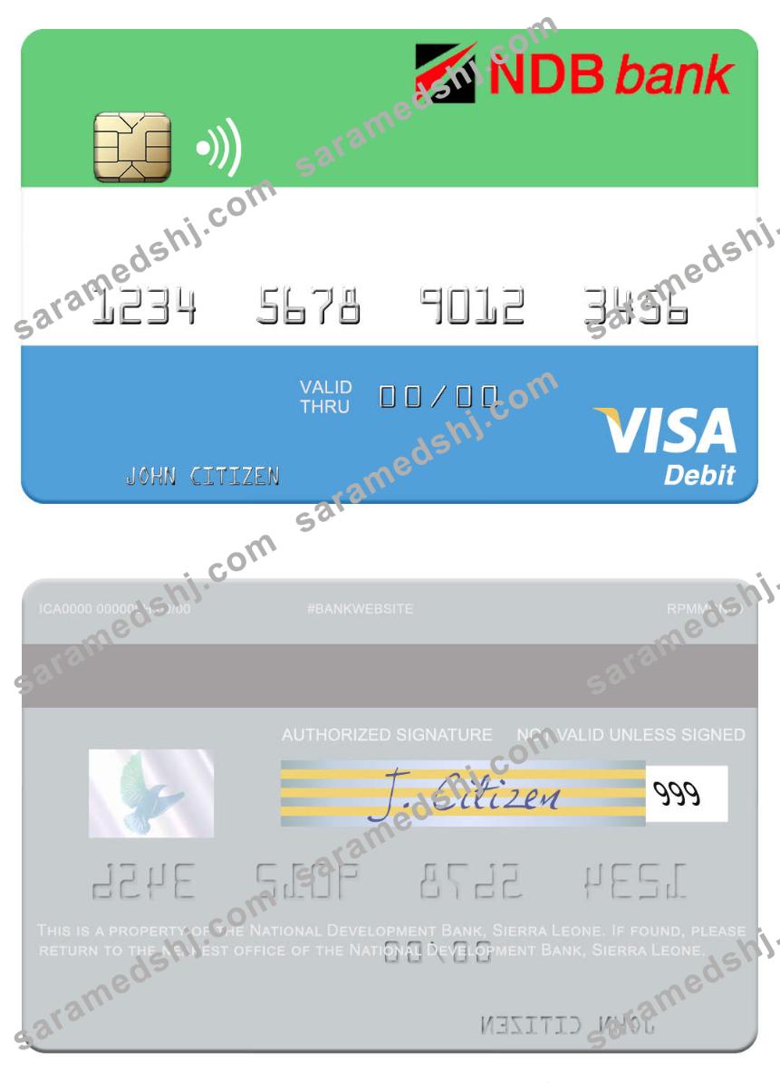 Sierra Leone National Development Bank visa debit card